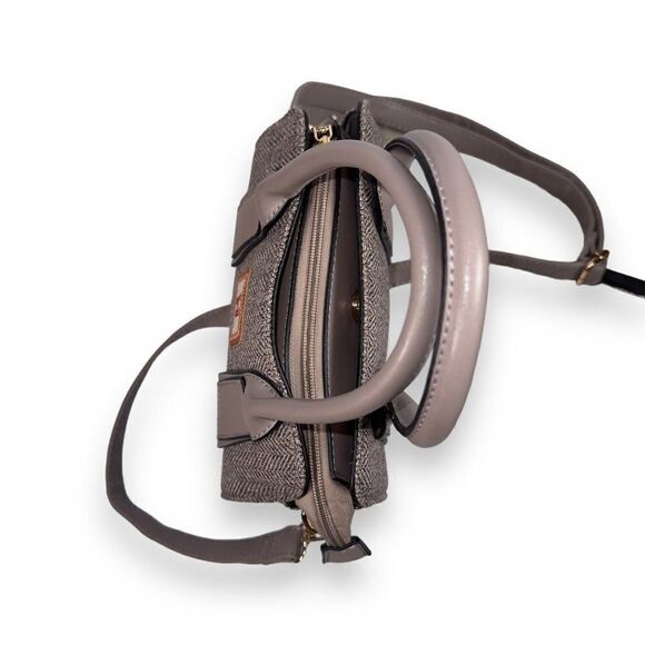 Strathurie Scotland Tweed Herringbone Handbag Purse Grey - Picture 5 of 10